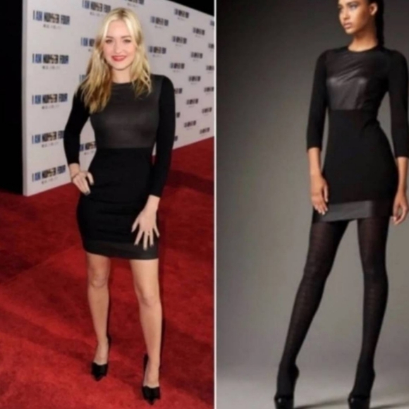 Robert Rodriguez Black Leather Panel Ponte Knit Cocktail Dress Size 6 | Designer - Picture 14 of 14